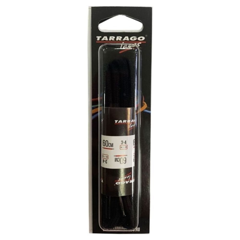 Шнурки TARRAGO, 60 см, круглые средние, х/б, черные