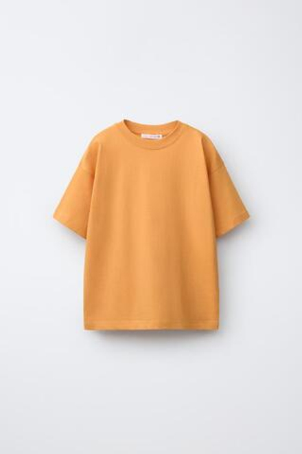 ZARA НАБОР ИЗ ТРЕХ ОДНОТОННЫХ ФУТБОЛОК, ОРАНЖЕВЫЙ