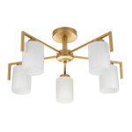 Потолочный светильник 5х60Вт E27, металл/стекло, золото