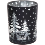 Подсвечник «Снежный лес» 10*12,5 см, Черный