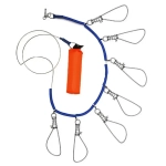 Кукан металлический (трос) 7-ми карабиновый Три Кита, с поплавком