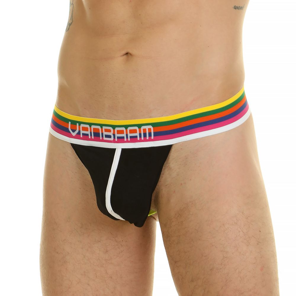 Мужские трусы тонги черные Van Baam 44859