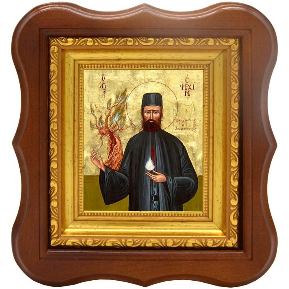 Ефрем Новый (Новоявленный), Новомакрийский, Неамакринский преподобномученик. Икона на холсте.