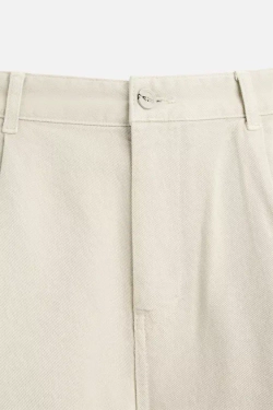 ZARA БРЮКИ REGULAR FIT СО СКЛАДКАМИ, КАМЕННО-СЕРЫЙ