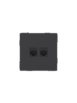 Розетка компьютерная 2-м KANT RJ45 кат.6A без шторки черн. уголь DKC 7012674