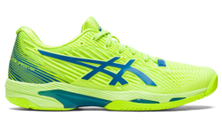 Женские теннисные кроссовки Asics Solution Speed FF 2 - hazard green/reborn blue