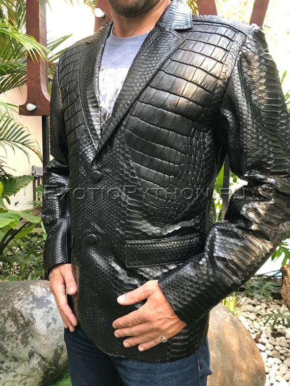 Пиджак из кожи питона и кожи крокодила JT-77