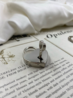 Замок сердце с ключом серебристый