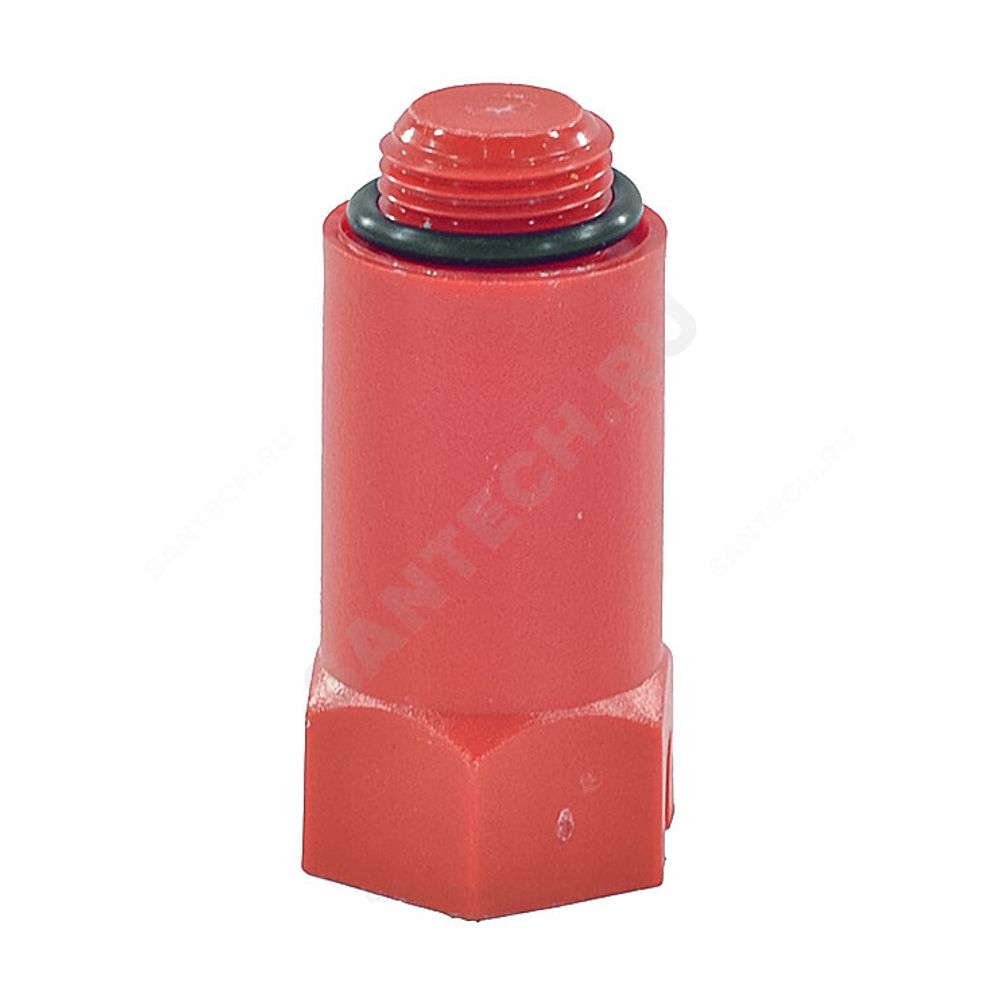 Заглушка радиальная пластик красная НР L=68мм 1/2&quot; для водорозетки РОС