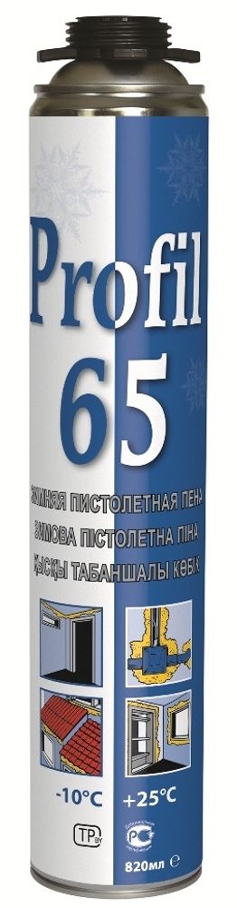 Пена монтажная Профиль 820мл 65л  профи всесезонная ( до - 10С) 131561