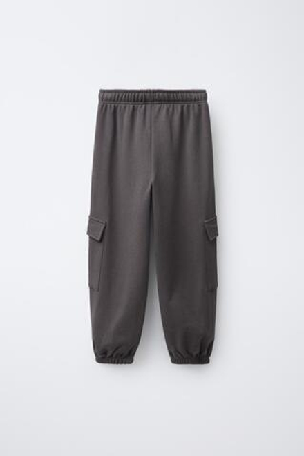 ZARA БРЮКИ-ДЖОГГЕРЫ КАРГО, СЕРО-КОРИЧНЕВЫЙ