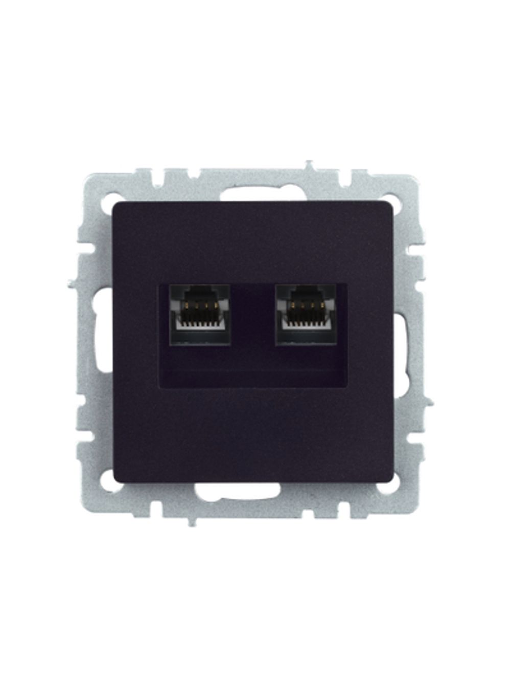 BRITE Розетка двойная RJ11+RJ45 кат.5E РК/Т12-БрЧ черный IEK