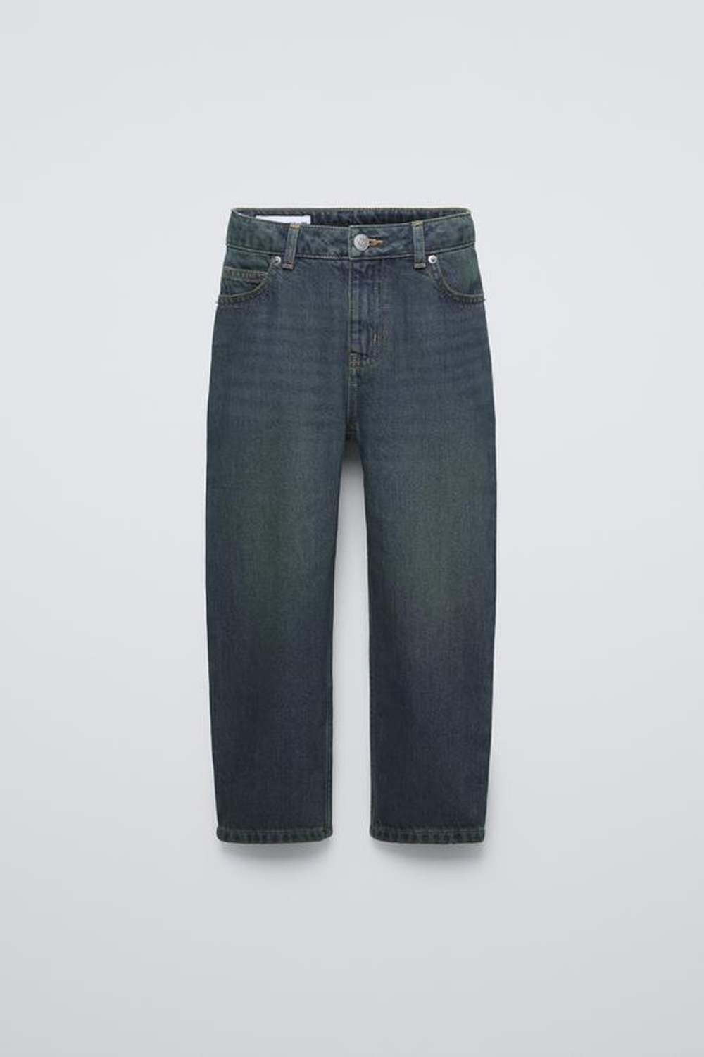 ZARA ДЖИНСЫ LOOSE С ЭФФЕКТОМ ПОТЕРТОСТИ, СИНИЙ