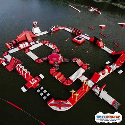 Большой надувной аквапарк для бизнеса «Коралловый риф», 39×29×5 м