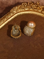 Серьги винтажные Жемчужные, Золотые