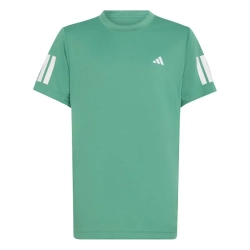 Детская теннисная футболка Adidas Boys Club Tennis 3-Stripes - semi court green