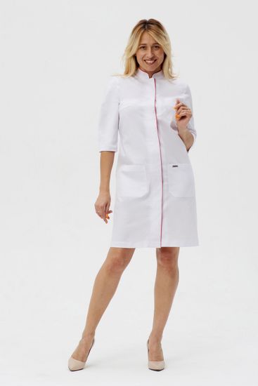 Халат женский А200 3/4 (экстра/белый/красный)