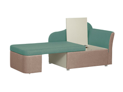 Тахта Мася-12 левый жаккард тесла грин/корица