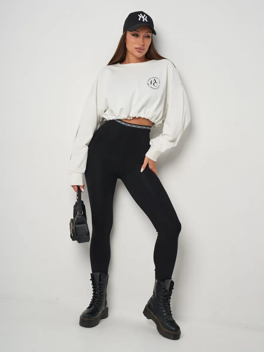 Леггинсы с мехом на резинке теплые бесшовные