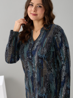 Блузка БЛ-22/черный-разноцветныйпиксель