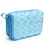 Пенал 3 отделения Alingar, искусственный мех, молния, 120 х 190 мм, "Fur roses", микс (розовый, голубой, фиолетовый, св-розовый)