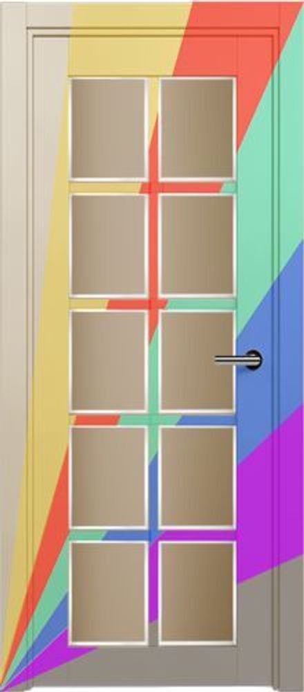 Межкомнатная дверь Status (Статус) 123 стекло Сатинато бронза фацет (эмаль) Любой цвет RAL (нестандарт)