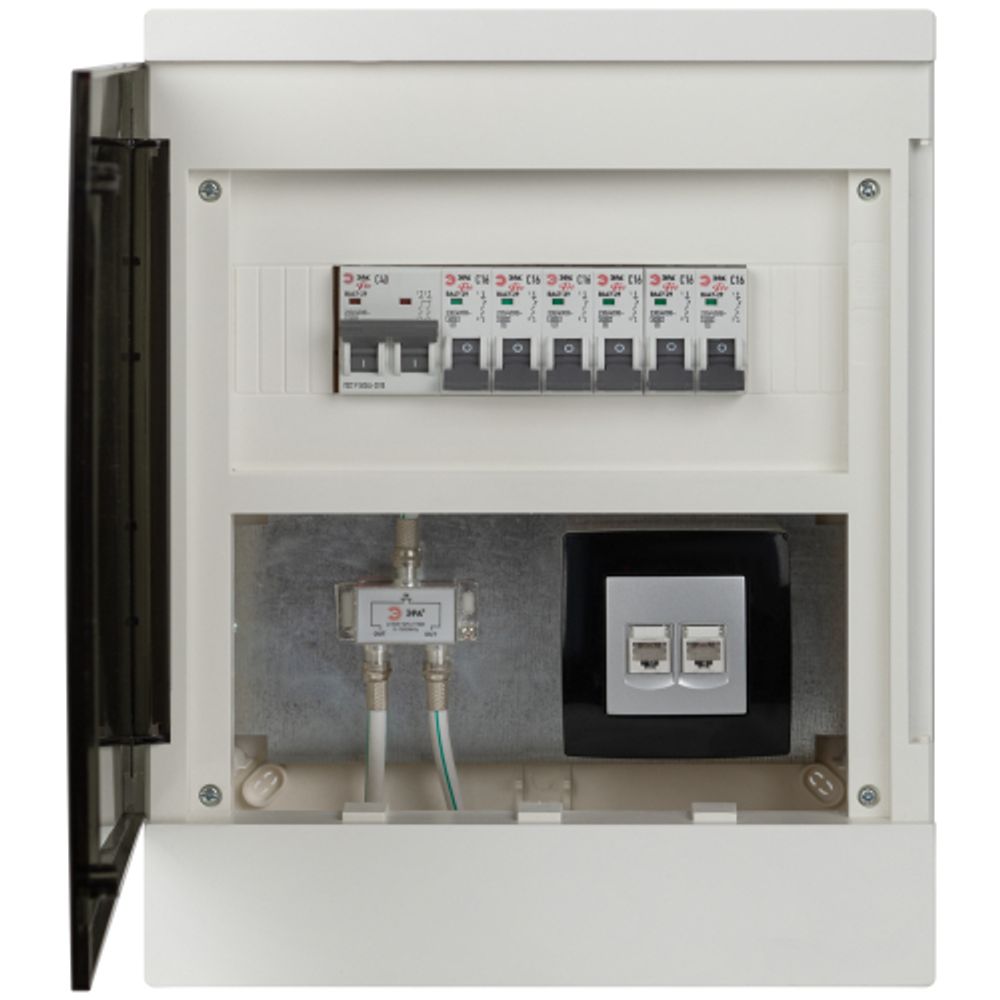 Корпус пластиковый навесной ЭРА MULTIBOX со слаботочным отсеком 12 модулей IP41 белый