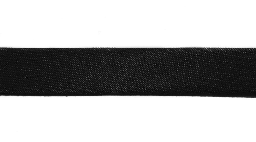 `Косая бейка, атласная, ширина 15 мм, цвет: черный
