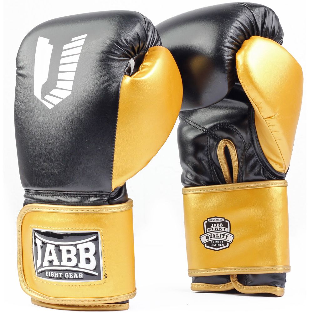 Перчатки бокс.(иск.кожа) Jabb JE-4081/US Ring черный/золото 8ун.