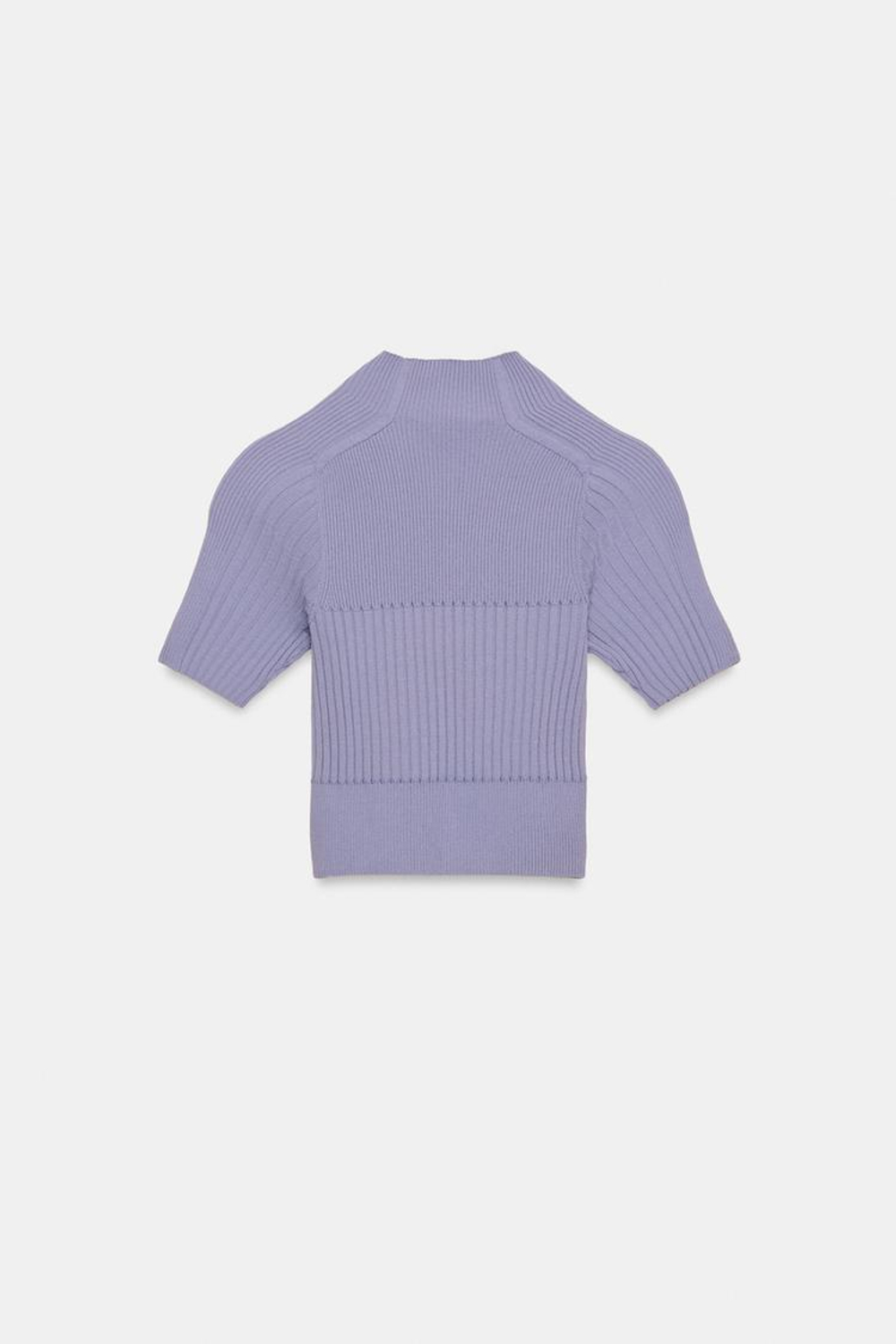 ZARA УКОРОЧЕННЫЙ ТОП В РУБЧИК, СИРЕНЕВЫЙ
