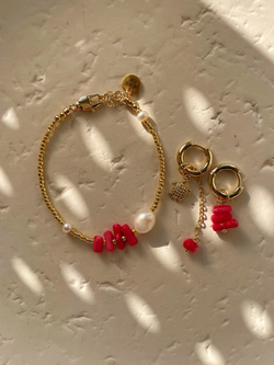 Серьги Риф с кораллом