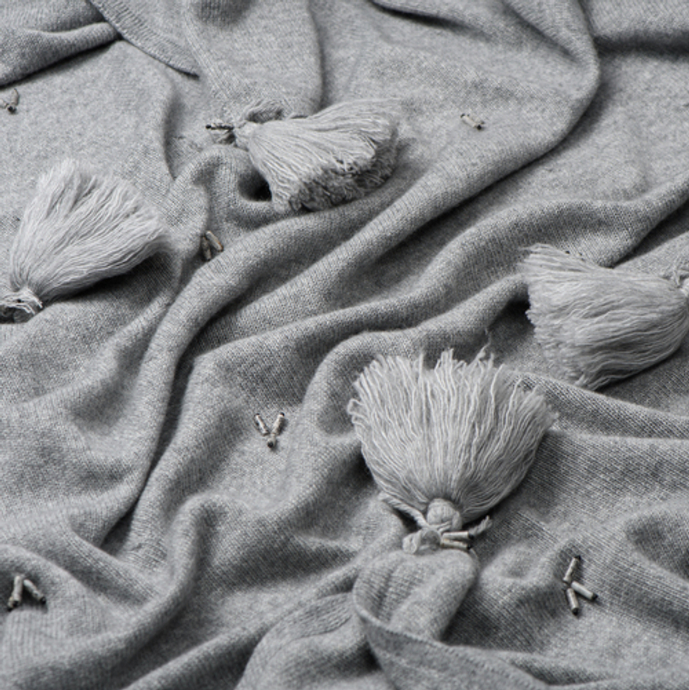 Плед-палантин GRACE STONE Rene Real серый меланж 110x170 см