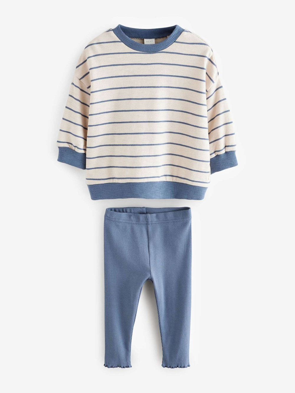 Толстовка и легинсы в комплекте для девочки Next E54-944, Молочный, Голубой