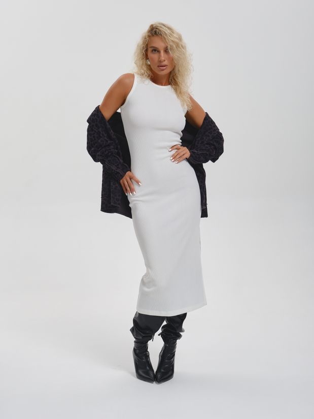 Платье майка лапша, молочный