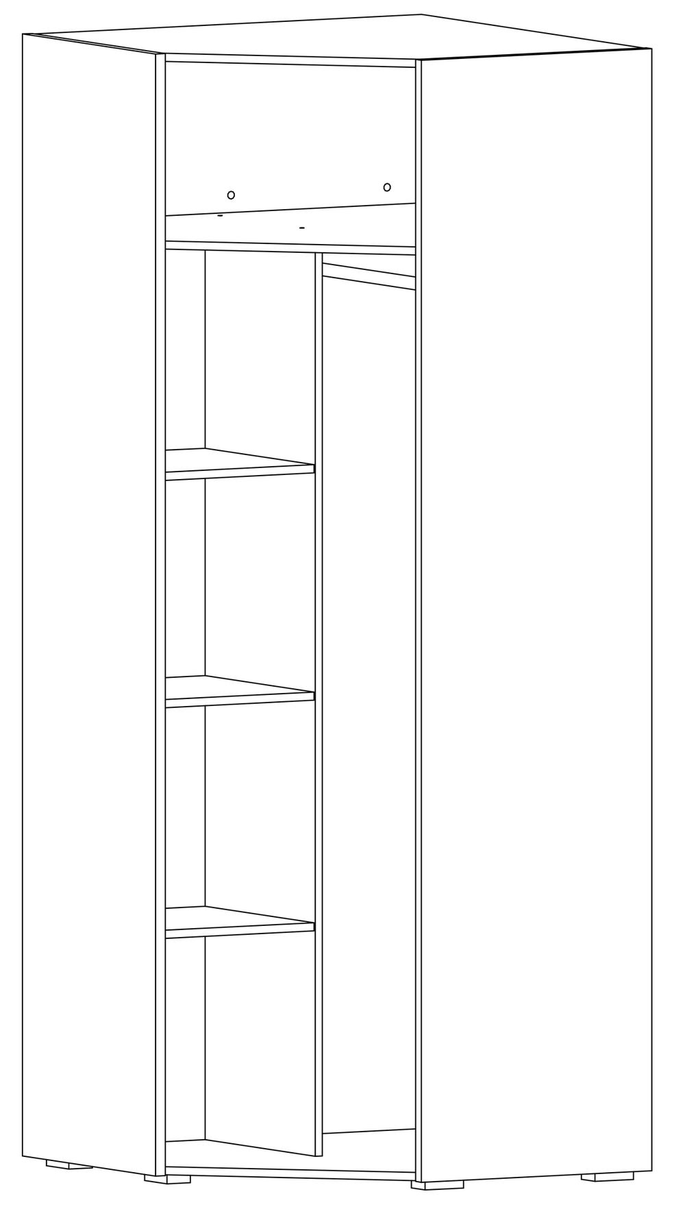 Шкаф угловой Камея (Дуб сонома/Белый глянец), Мелодия сна