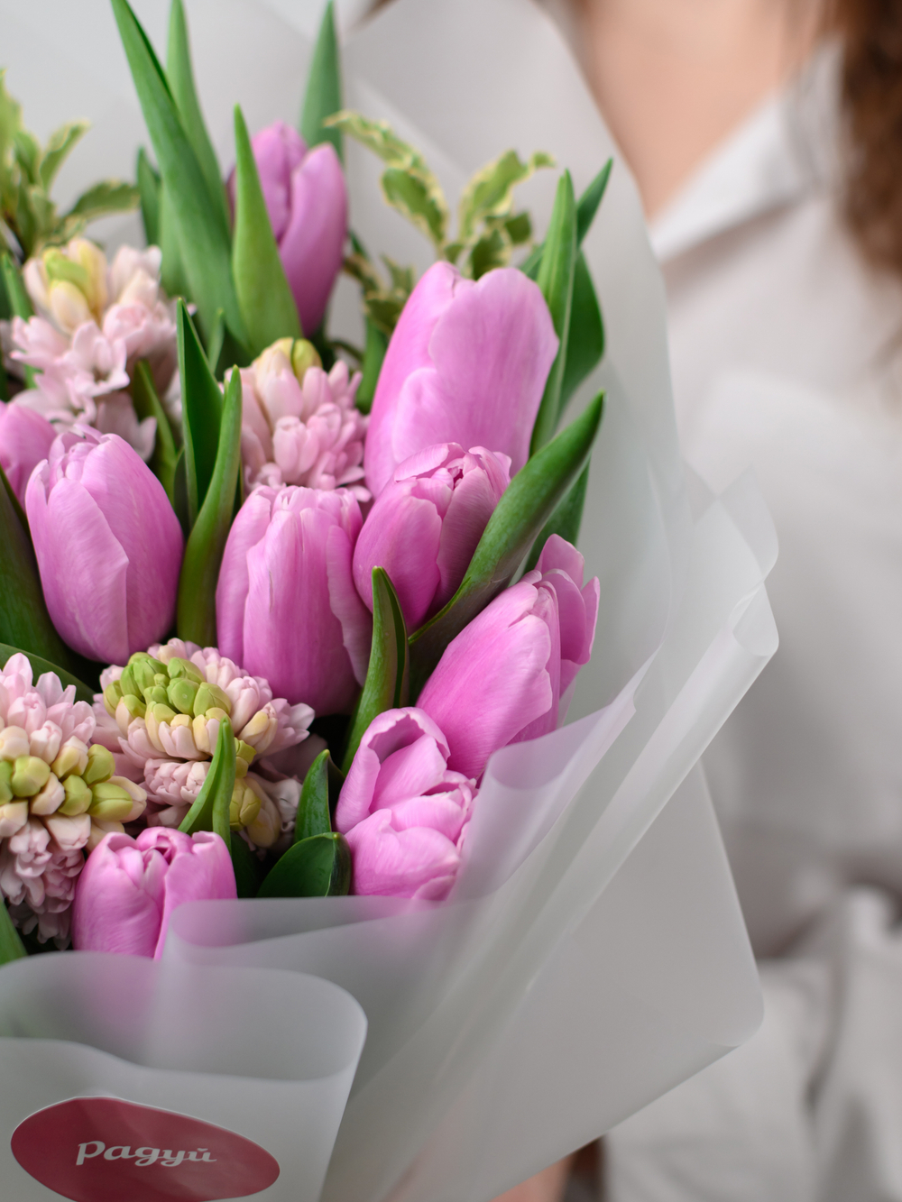 Дуо букет Гиацинты и Тюльпаны