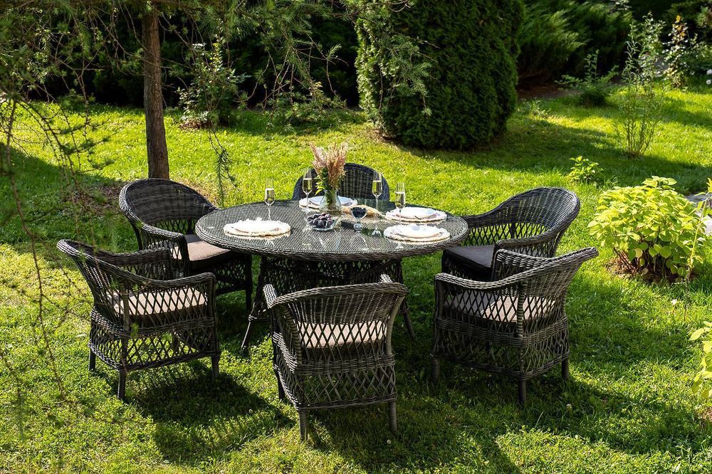 "Эспрессо–150 S" обеденная группа плетеная, цвет графит