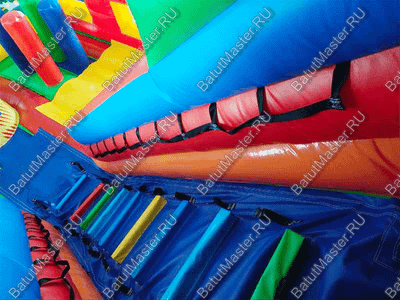 Коммерческий надувной батут "Дружная компания с окнами", 8*6*5,5 m