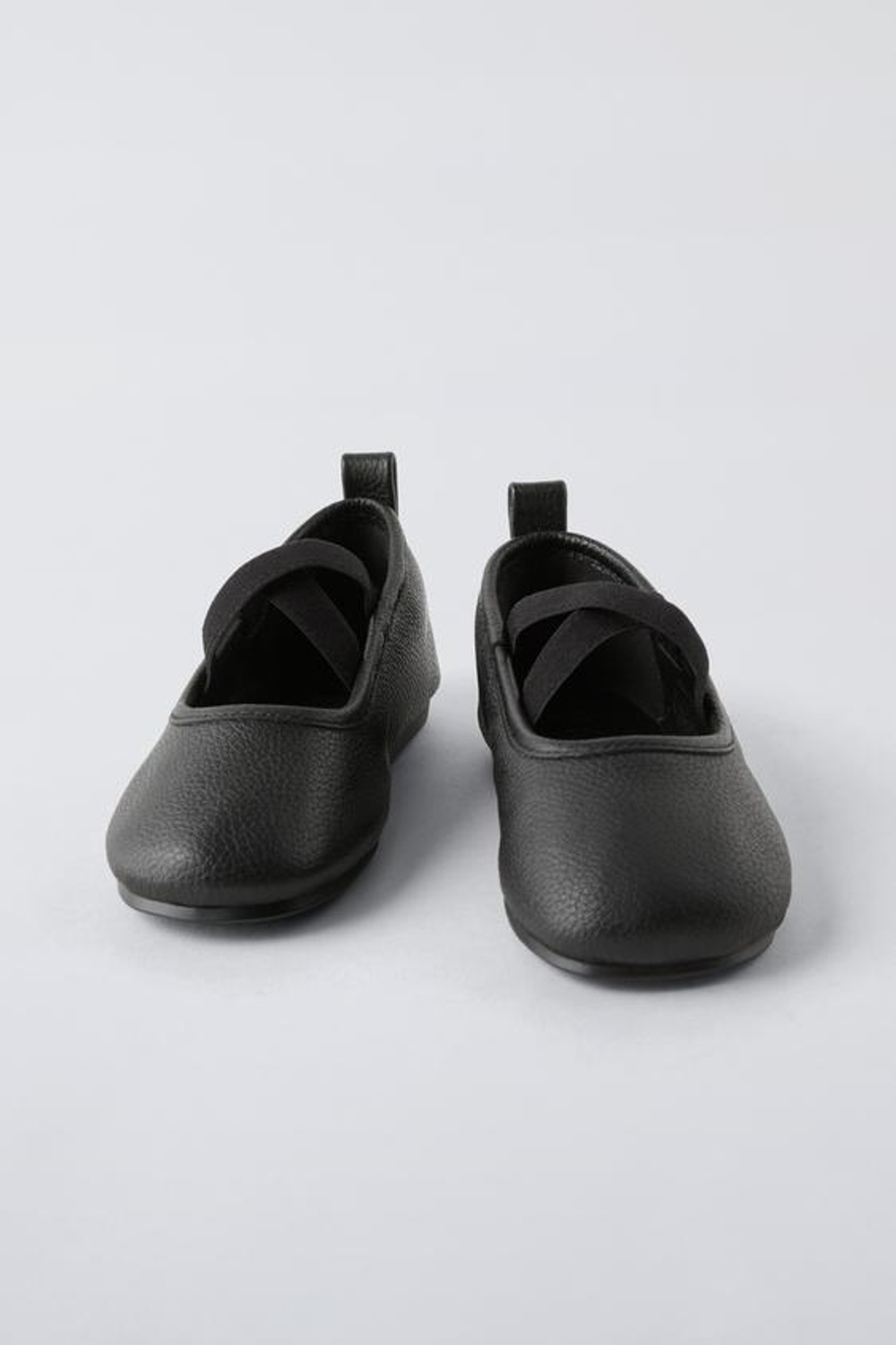 ZARA КОЖАНЫЕ БАЛЕТКИ, ЧЕРНЫЙ