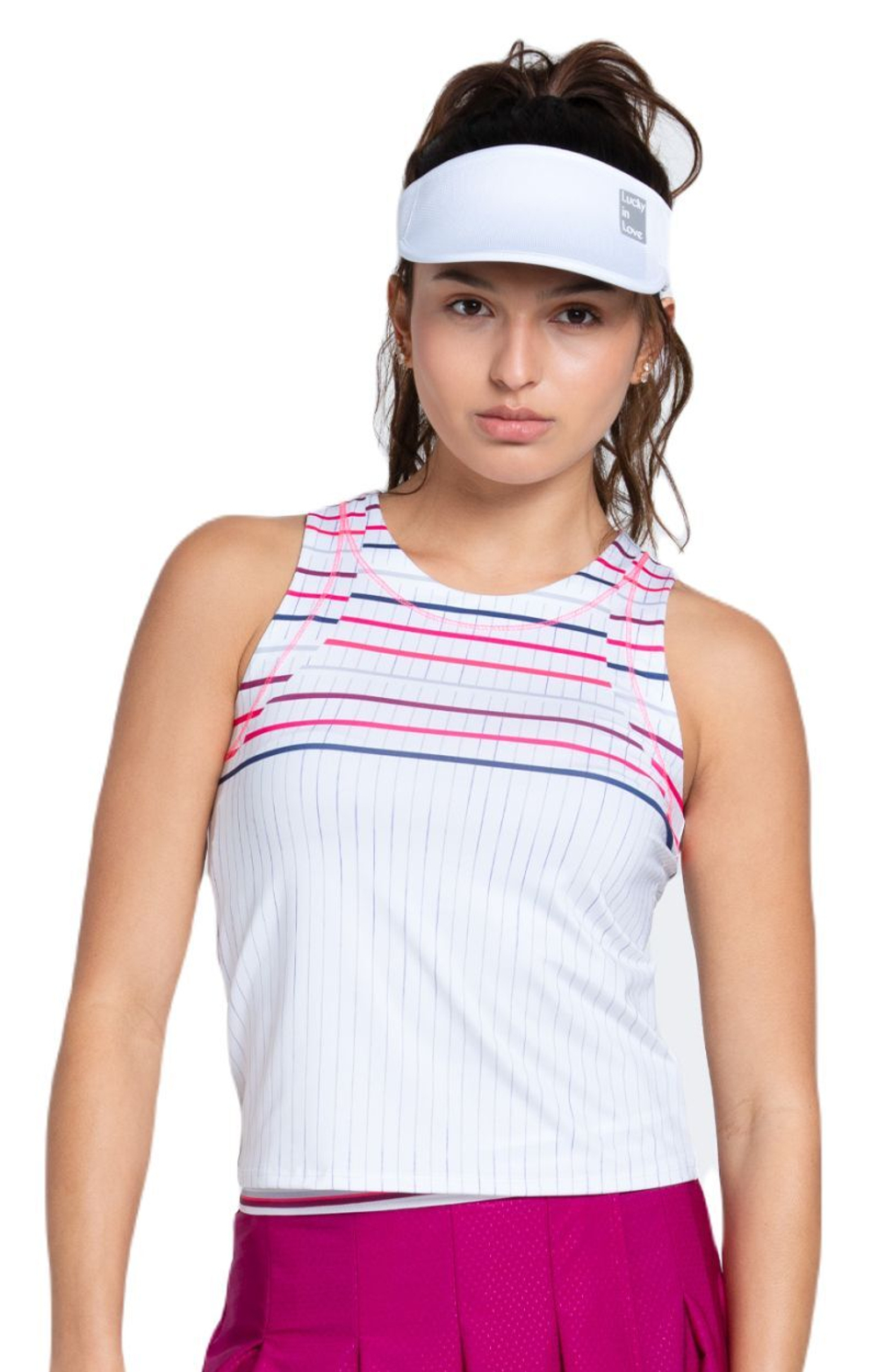Женский топ теннисный Lucky in Love The Berry Buzz - белый