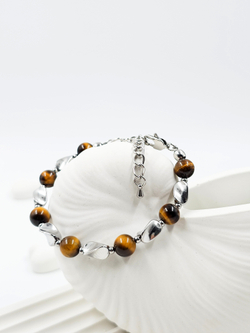 Браслет женский из камня тигровый глаз