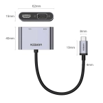 Конвертер USB 3.1 Type C на HDMI + VGA UGREEN 50505