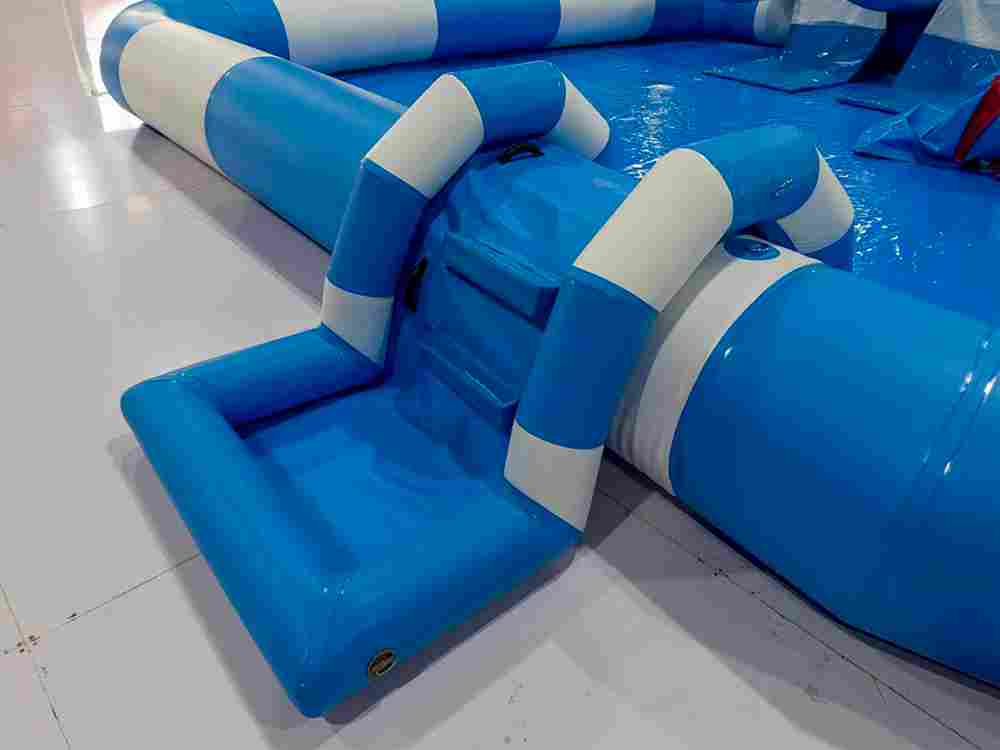 Надувная лестница для бассейна из ПВХ с бассейном, синий, 1,82*1,1*0,87 м