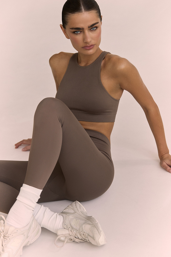 Леггинсы в рубчик №81 SUPER SOFT Брауни