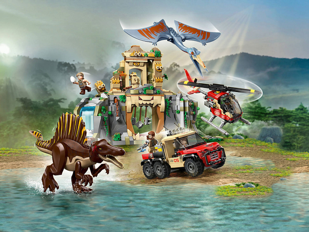 LEGO Jurassic World 76976 «Спинозавр и кетцалькоатль: воздушная миссия» — динозавры и экшн