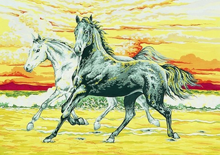 "Кони"-11371 канва с рисунком