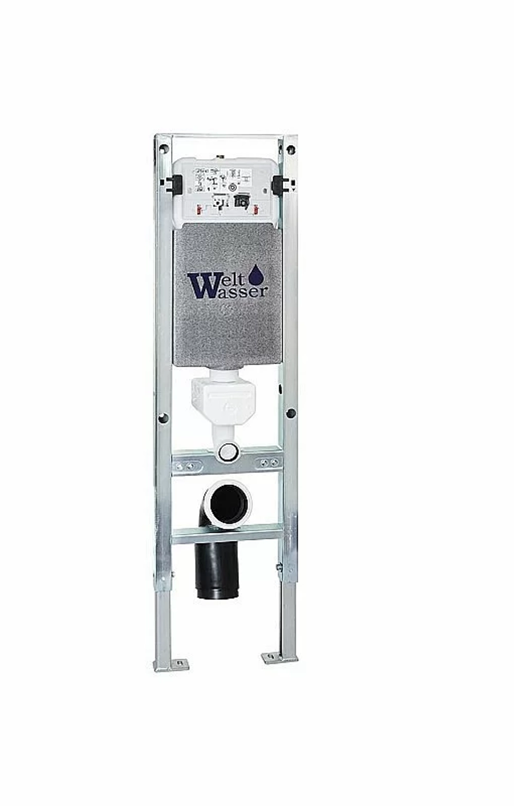 Унитаз с инсталляцией WeltWasser AMBERG 350 ST+SALZBACH 043 GL-BL+AMBERG RD-WT черный/кнопка белая, безободковый, с крышкой микролифт, слив торнадо