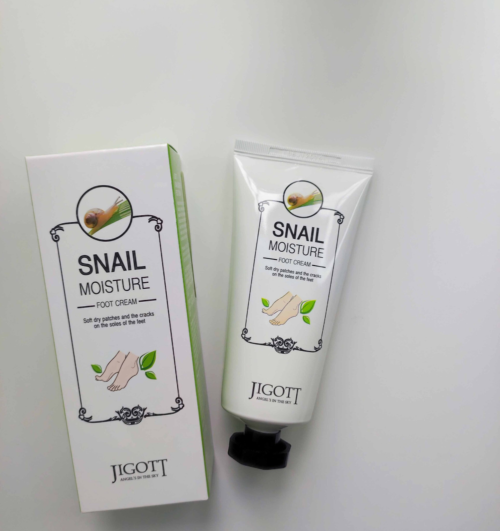 Крем для ног JIGOTT Snail Moisture Foot Cream увлажняющий с муцином улитки