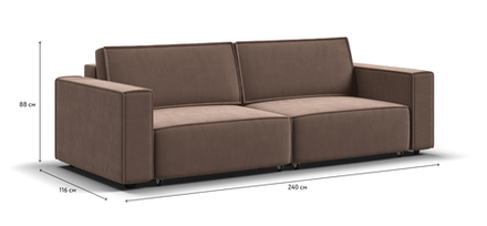 Диван Босс Софт Модуль Велюр Монолит мокко