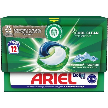 ARIEL Авт Гель СМС жидк. в растворимых капсулах Liquid Capsules  Горный родник 12X19.5г